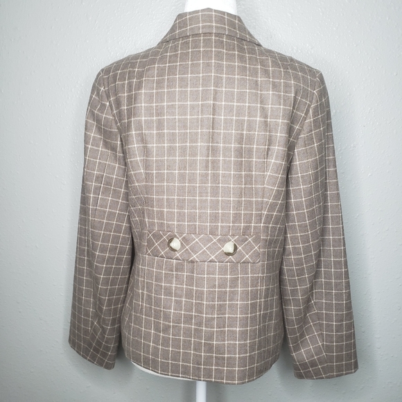Pendleton Plaid brown blazer jacket SZ 10 P - Picture 6 of 13